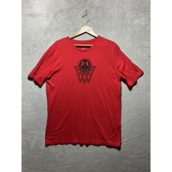 Under Armour Men's Wisconsin Badgers Basketball Short Sleeve Red Large T-Shirt - Picture 1 of 7